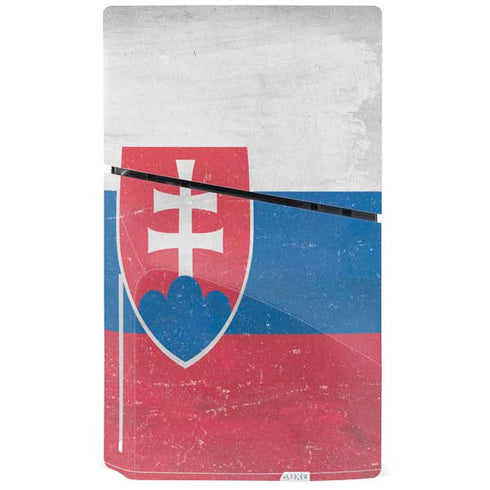 Slovakia Flag Distressed PS5 Slim Disk Bundle Skin